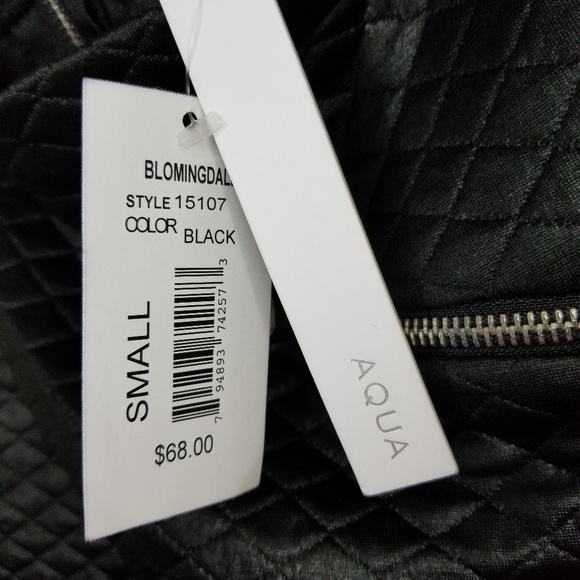 Bloomingdale's Aqua brand black quilted mini skirt - Picture 6 of 6